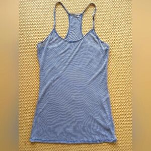 Bella Luxx Striped Navy/ White Racerback Modal/silk Top, New Condition
